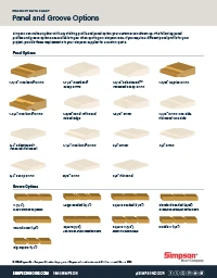 Panel and Groove Options